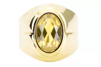 Anillo Peridoto amarillo Oro amarillo de 14 quilates Artesanía vintage vrc296y